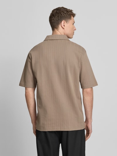 HUGO Koszulka polo o kroju relaxed fit z fakturowanym wzorem model 'DALIBO' Jasnobrązowy 5