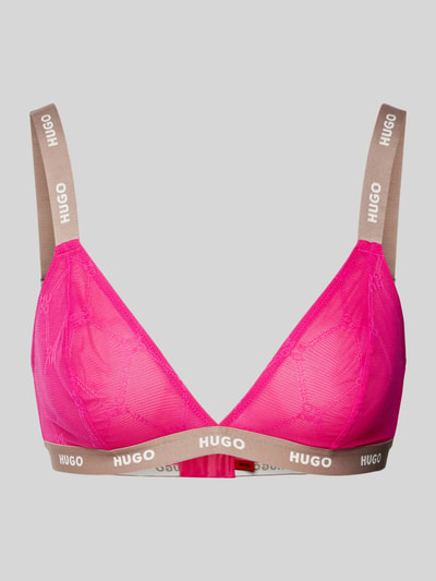 HUGO Triangel-BH mit elastischem Label-Bund Modell 'SPORTY' Pink 1