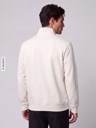 Tommy Hilfiger Schipperstrui met logo-opschrift en kangoeroezak Offwhite - 5