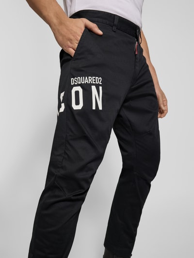 Dsquared2 Stoffhose mit Label-Print Black 3