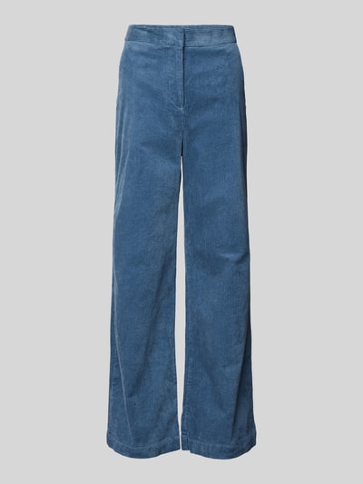 MSCH Copenhagen Wide leg corduroy broek met steekzakken, model 'Geggo' Rookblauw - 2