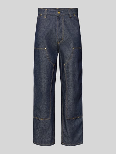 Produktfoto, Jeans mit Eingrifftaschen von Carhartt Work In Progress aus reiner Baumwolle, Relaxed Fit, dunkelblau, sichtbare Nähte