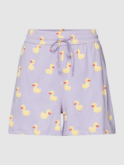 Jake*s Casual Pyjama-Shorts mit elastischem Bund Flieder 2