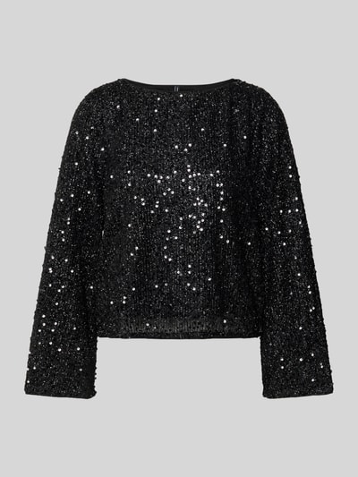 Vero Moda Regular Fit Langarmshirt mit Pailletten-Besatz Modell 'NAJA' Black 2