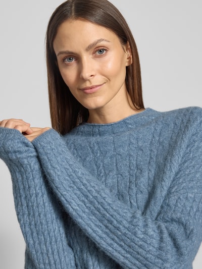 Marc O'Polo Relaxed fit gebreide pullover van scheerwolmix  Rookblauw - 3