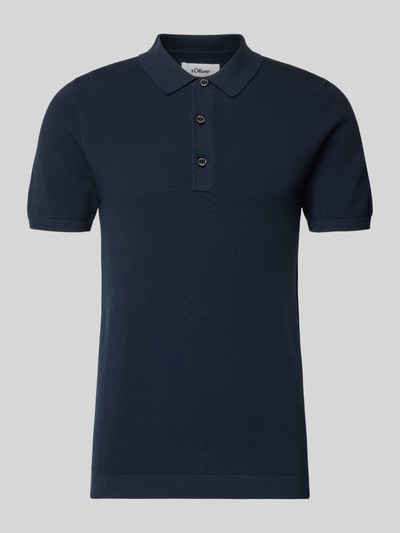 s.Oliver RED LABEL Koszulka polo z czystej bawełny o kroju regular fit Granatowy 2