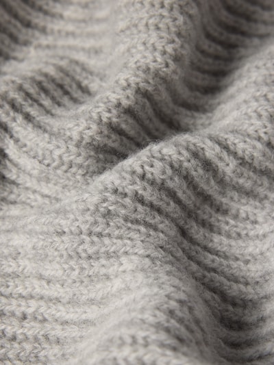 Drykorn Szal z żywej wełny z detalem z logo model ‘CRONICA’ Jasnoszary melanż 2