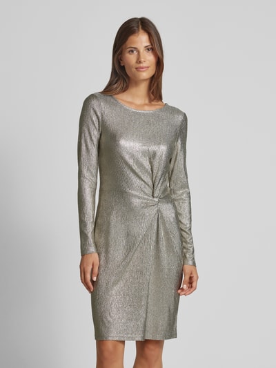 Oui Knielanges Kleid mit Rundhalsausschnitt Silber 4