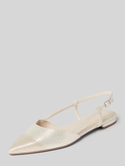 Tamaris Baleriny z efektem błyszczącym, paskami i sprzączką Srebrny 1