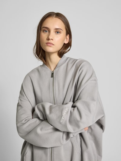 black palms Oversized Sweatjacke mit Reißverschluss Graphit 3