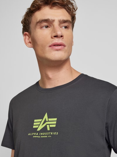 Alpha Industries T-shirt z nadrukiem z logo Antracytowy 3