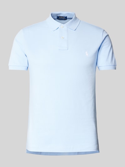 Polo Ralph Lauren Slim Fit Poloshirt mit Label-Stitching Hellblau 2