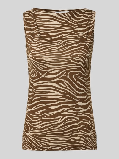Produktfoto, regular fit top van puur katoen met zebraprint in bruin en beige, Regular Fit Top aus reiner Baumwolle van Armedangels, dames top