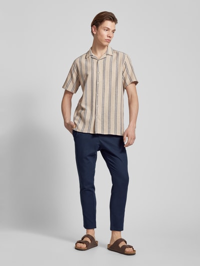 Only & Sons Tapered fit broek met stretch, model 'LINUS' Donkerblauw - 1