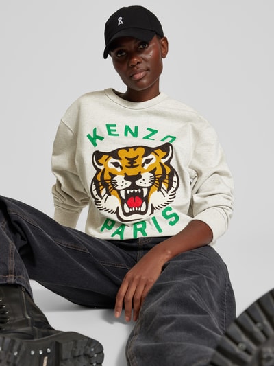 Kenzo Sweatshirt mit Label-Print Hellgrau 3