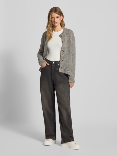 Marc O'Polo Denim Relaxed Fit Strickjacke aus Schurwoll-Mix  Hellgrau Melange 1