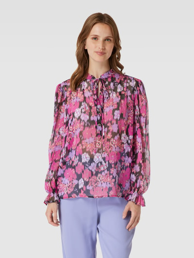 Liu Jo White Blusenshirt mit Allover-Muster Pink 4