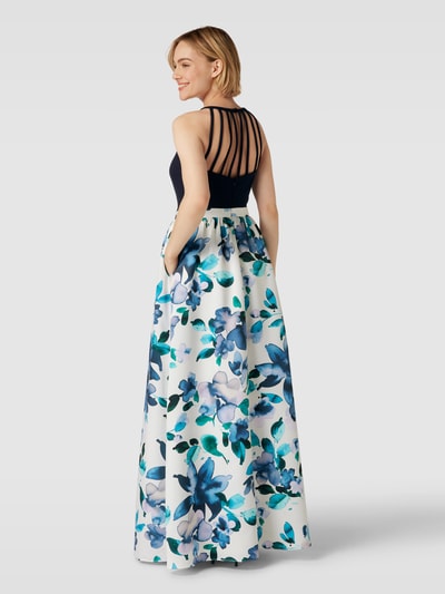 Jake*s Cocktail Abendkleid mit Allover-Muster Marine Melange 5