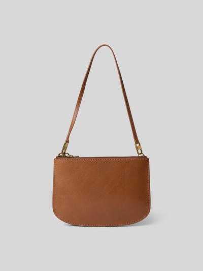 Produktfoto, Shoulder Bag mit Logo-Detail von Diesel, braunes Leder, abnehmbarer schmaler Schulterriemen, geteiltes Hauptfach, neutraler Hintergrund