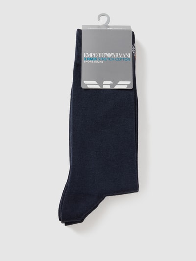 Emporio Armani Socken mit Label-Print im 3er-Pack Dunkelblau 3