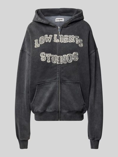 Low Lights Studios Sweatjacke mit Label-Stitching Anthrazit 2