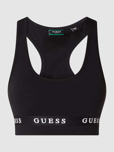 Guess Activewear Stanik z mieszanki bawełny ekologicznej  Czarny 2