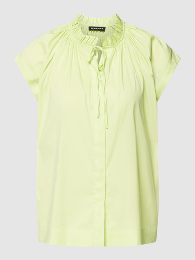 Repeat Top bluzkowy z falbankami i wiązaniem Neonowy żółty 2
