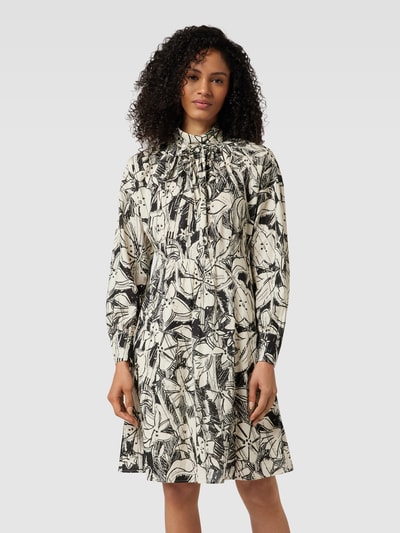 Marc O'Polo Knielange jurk met all-over print Ecru - 4