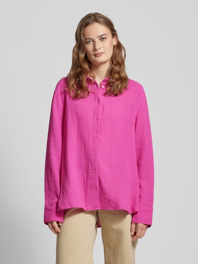 Gina Tricot Bluse mit Umlegekragen Modell 'Gauze' Pink 4