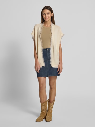 Kujten Cardigan mit Ausfransugen Modell 'NESSA' Ecru 1