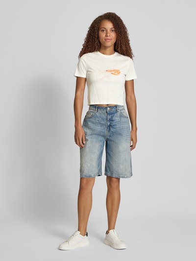 ONLY Regular Fit T-Shirt aus reiner Baumwolle Modell 'KELLY LIFE' Offwhite 1