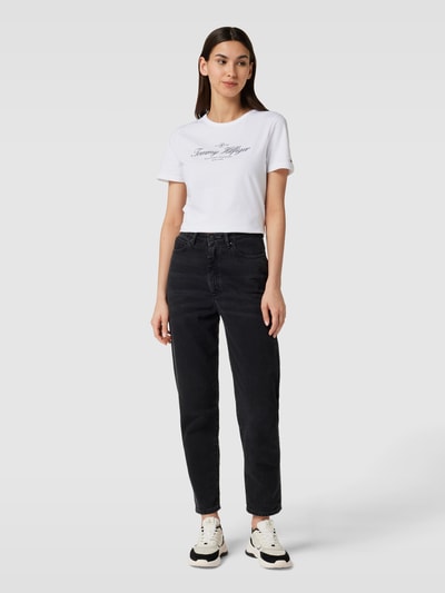 Tommy Hilfiger Slim Fit T-Shirt mit Label-Print Weiss 1