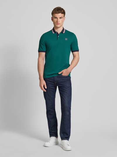 bugatti Poloshirt met contrastgarnering Groen - 1