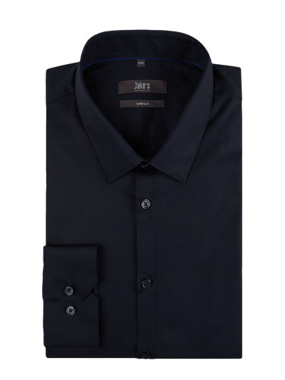 Jake*s Super Slim Fit Business-Hemd aus Popeline Marine 2