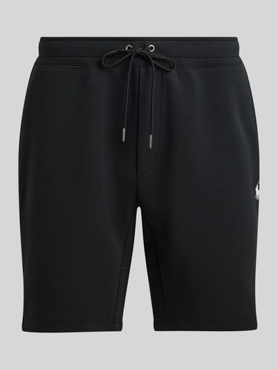 Produktfoto, Regular Fit Sweatshorts aus Baumwoll-Mix von Polo Ralph Lauren in Schwarz, unifarben, elastischer Bund, Logo-Stitching, seitliche Taschen