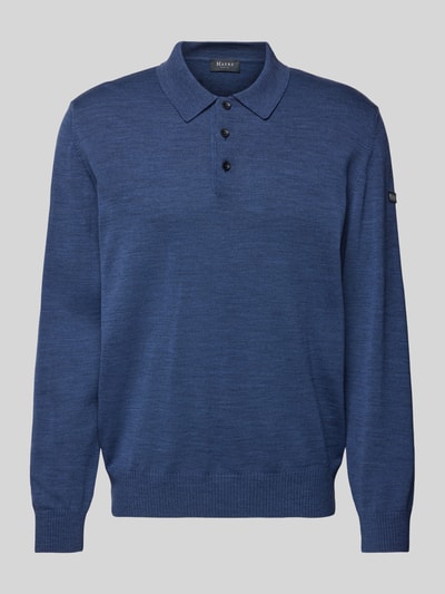 MAERZ Muenchen Gebreide pullover met polokraag Oceaanblauw gemêleerd - 2