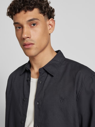 REVIEW Loose Fit Freizeithemd aus Baumwoll-Leinen-Mix Black 3