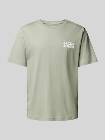 Jack & Jones T-shirt met labelprint, model 'ECORP' Mintgroen - 1