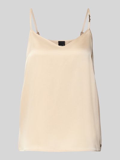 Marc Cain Top o kroju relaxed fit na cienkich ramiączkach Écru 2