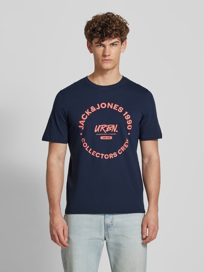 Jack & Jones T-Shirt mit Label-Print Modell 'SIMON' Marine 4