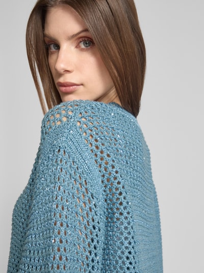 Zero Strickpullover mit Rundhalsausschnitt Bleu 3