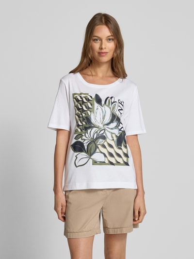 Betty Barclay T-Shirt mit Motiv-Print und Rundhalsausschnitt Weiss 4