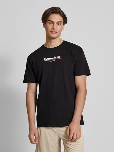 Tommy Jeans T-shirt z nadrukiem z logo Czarny 4