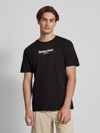 Tommy Jeans T-Shirt mit Label-Print Black 4