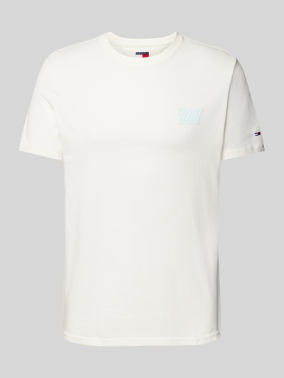 Tommy Jeans Regular fit T-shirt van puur katoen met labelopschrift Offwhite - 2
