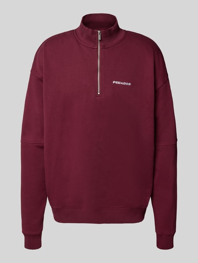 Pegador Oversized sweatshirt met logostitching en schipperskraag Bordeaux - 2
