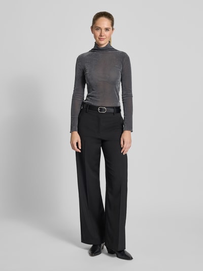 Luisa Cerano Longsleeve mit Stehkragen Hellgrau 1