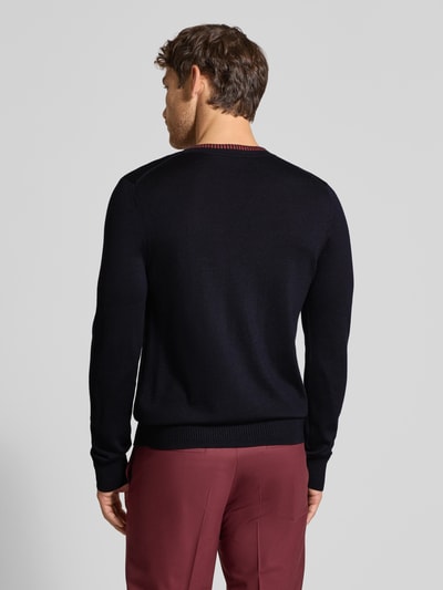 PAUL SMITH Strickpullover mit gerippten Abschlüssen Marine 5