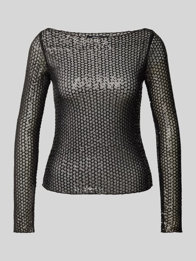 Gina Tricot Longsleeve mit U-Boot-Ausschnitt Black 1