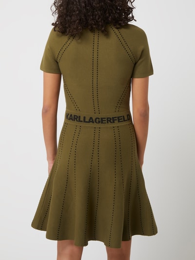 Karl Lagerfeld Strickkleid mit Logos  Khaki 5